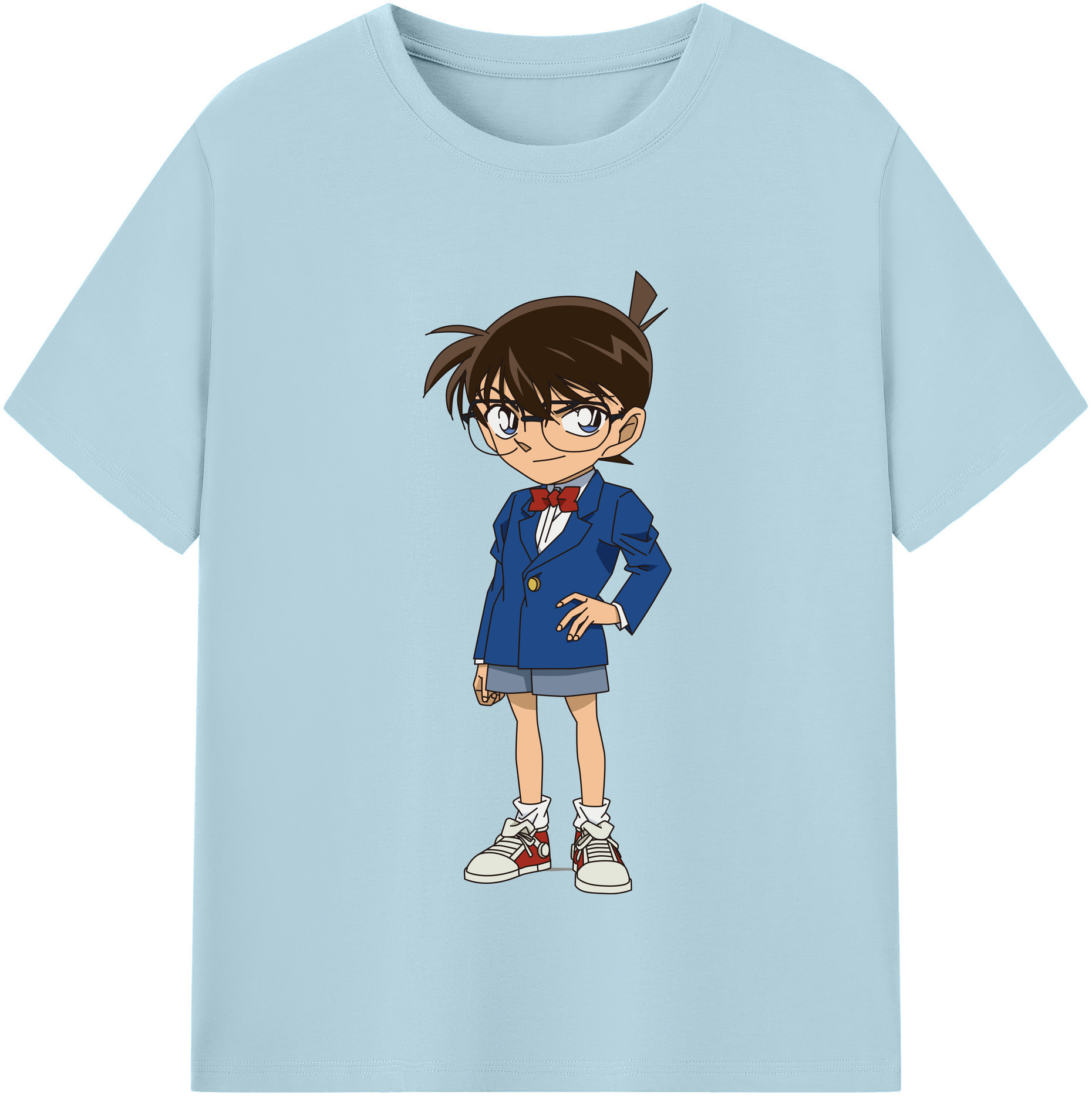 （画像用） 名探偵コナン 江戸川 コナン Detective Conan Conan Edogawa 綿100％半袖Tシャツ（フロントプリント）